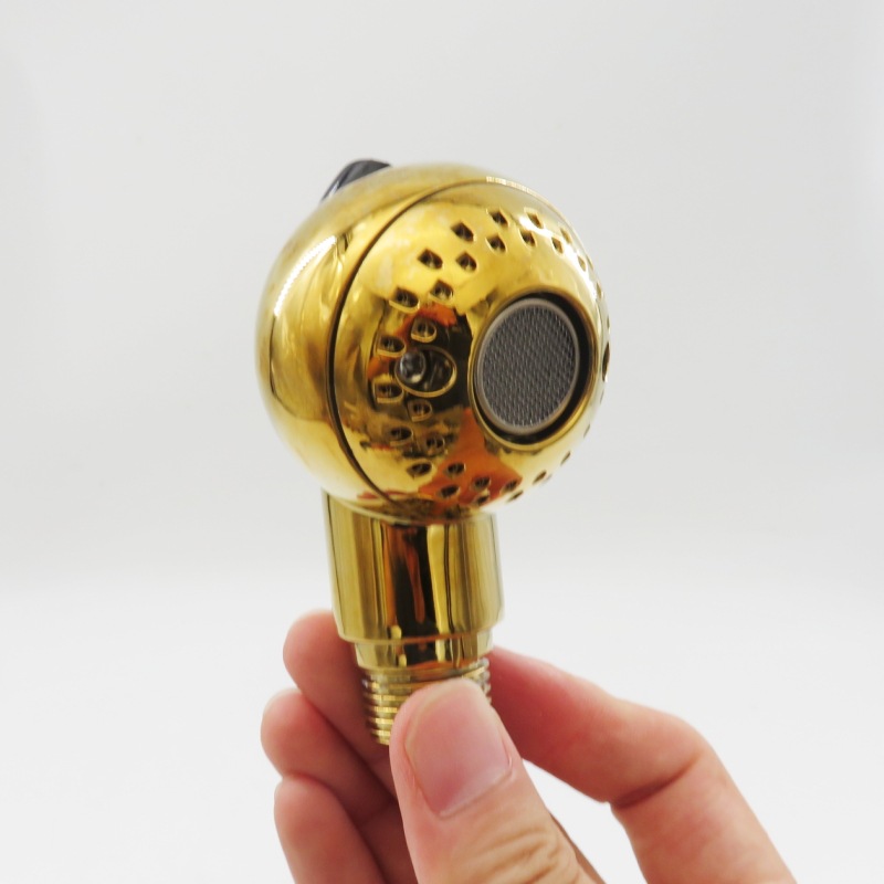 Gold o-shaped shower head