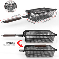 Barbecue légumes fruits de mer volaille et viandes mécanisme de verrouillage Unique pour retourner facilement les aliments poignée pliable pour un rangement Compact