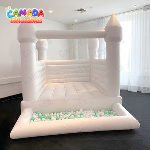 Château gonflable blanc avec fosse à balles, petit, extérieur, PVC, jardin, fête, château gonflable, protection UV, imperméable - Product Image 6