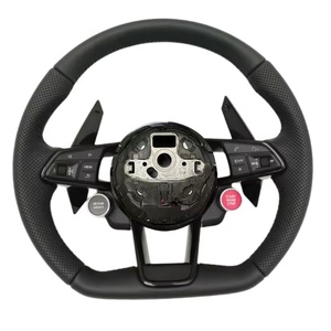 Volant de voiture sport en cuir pour <span class=keywords><strong>Audi</strong></span>, complémentaire au carbone, pour A3 A4 A5 A6 A7 A8 S3 S4 S5 S6 S7 S8 Q3 Q5 Q7 <span class=keywords><strong>RS</strong></span> R8 <span class=keywords><strong>TT</strong></span> - Product Image 1