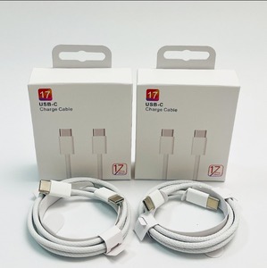 Cable de Carga Rápida Tipo-C a Tipo-C de 1m y 60W, Cable de Carga Rápida Trenzado USB-C a USB-C para Teléfonos Inteligentes iPhone 15/16/17 - Product Image 1
