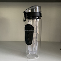 Vente chaude 750ml longueur tige de perfusion infuseur de fruits bouteille d'eau étanche avec couvercle de poignée