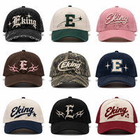 Casquettes de baseball personnalisées avec logo de marque, 6 panneaux, réglables, logo brodé personnalisé, design épais et respirant