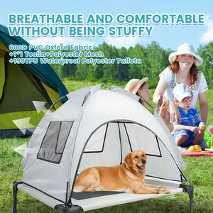 الفاخرة التخييم للماء طوي الشمس حماية مرتفعة سرير كلب مع مظلة - Product Image 3