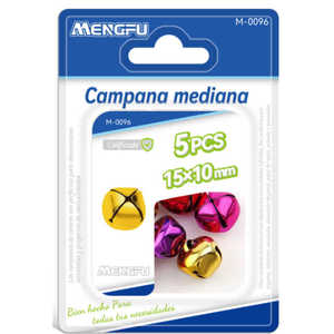 Mengfu Ensemble de 5 cloches moyennes 15x10mm Modèle M-0096 Fabriqué en Chine pour l'artisanat DIY - Product Image 1