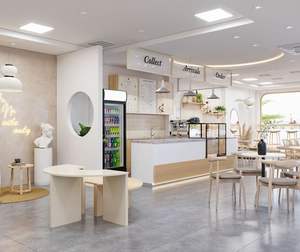 Mobili moderni personalizzati con struttura in metallo dorato alla moda illuminazione a LED <span class=keywords><strong>Cafe</strong></span> Design negozio per la vendita - Product Image 5