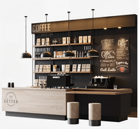 Meubles de comptoir de café-boutique Fashion Mall Coffee Shop Bar Distributeur automatique avec un design d'éclairage LED élégant