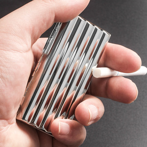 Étui à cigarettes en cuivre en gros avec fente pour cartes ondulées, porte-cigarettes portable pour 10/12/16/20 cigarettes - Product Image 4