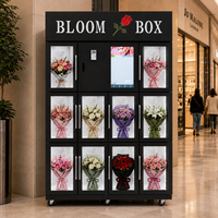 Distributeur automatique de fleurs avec écran tactile, options de paiement multiples, gestion basée sur le cloud