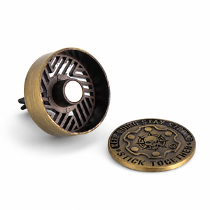 Penyegar Udara Mobil Logam 3D Bentuk Tengkorak Kustom, Warna Perunggu Antik, Klip Ventilasi Magnetik, Diffuser Aromaterapi Personalisasi Gaya Gotik Steampunk - Product Image 2