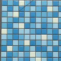 Leuchtende Glasmosaik-Bodenfliesen für Badezimmer Schwimmbad Blaue Farbe Modernes Europäisches Design Wasserbeständig für Schlafzimmer Hotel
