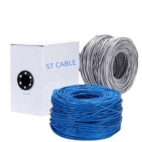 Cable LAN ST Cat5E AWG24, 4P*0.49, 305m/rollo, Cobre Puro, Gris, Exterior, UTP CM PVC (U/UTP Cat5e BC)