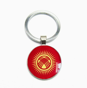 Porte-clés en métal avec dôme en verre transparent, drapeau du Cameroun, souvenir <span class=keywords><strong>de</strong></span> <span class=keywords><strong>voyage</strong></span> en plein air, breloque décorative à suspendre au sac - Product Image 2