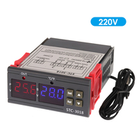 Controlador de temperatura Digital para incubadora, termostato de 12V, 24V, 220V, termo regulador, pantalla LED Dual de plástico, 1 unidad