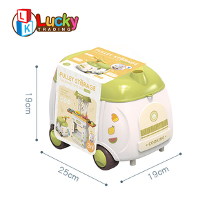 Lucky Toys 2 en 1 dessin animé voiture bricolage cuisine cuisine enfants jouets jouer maison pulvérisation cuisine Table cuisine jouets ensemble semblant jouer ensemble - Product Image 4