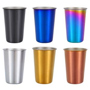 Gobelet à bière en acier inoxydable de 16 oz, gobelets empilables en acier inoxydable, gobelets à eau, 18 oz, 350 ml, 16 oz, 20 oz, 600 ml, 100 ml, 70 ml - Product Image 2