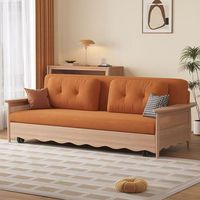 Sofá Cama Convertible de Madera para Sala de Estar, Moderno y Lujoso, Tapizado, de 2 Plazas, Plegable