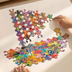 Cadeau incroyable pour adultes, puzzles en bois colorés et artistiques, amusants et magnifiques, en forme de grenouille, pour la décoration murale - Product Image 6