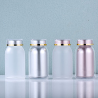 Botol obat plastik amber kapsul HDPE putih bulat kosong untuk toko