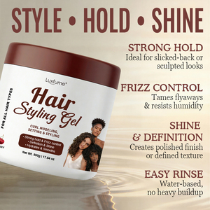 Gel coiffant à tenue forte, effet lisse longue durée, parfum cerise, pour des chignons impeccables - Product Image 3