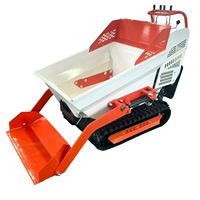 Mini-dumper multifonctionnel à chenilles à essence avec pelle chargeuse frontale et déchargement hydraulique automatique pour vergers