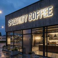 Lettres en acier inoxydable brossé 3D personnalisées avec logo LED Halo pour la signalisation murale de la réception d'un café professionnel