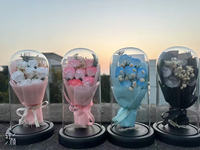 Offre Spéciale : Dôme en Verre Acrylique LED pour Bouquet de Roses Artificielles Éternelles – Idéal pour Mariage et Saint-Valentin