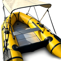 Bateau gonflable pliable en aluminium de 12 pieds (300 cm) Orca Hypalon/PVC, stable pour le surf et le canoë, 4 personnes