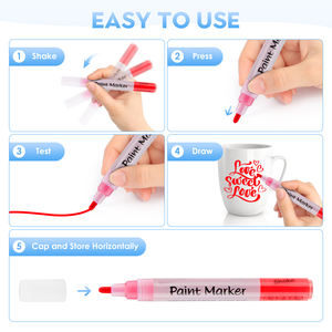 थोक 12 रंग शराब आधारित स्याही स्थायी पेन कला मार्कर तरल पेंट मार्कर के लिए तरल पेंट मार्कर - Product Image 4