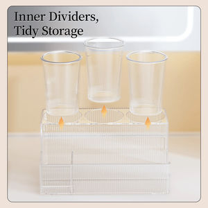 Organizador de Almacenamiento para Encimera, Moderno y Duradero, Soporte para Secador de Pelo con Vaso Extraíble para Artículos de Belleza, Baño - Product Image 3