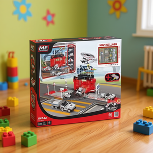 Me Firefighting Airport Track Set 7012-52 With 4 Cars 1 Plane 8 Signs For Kids Ages 4-6 - Product Image 2