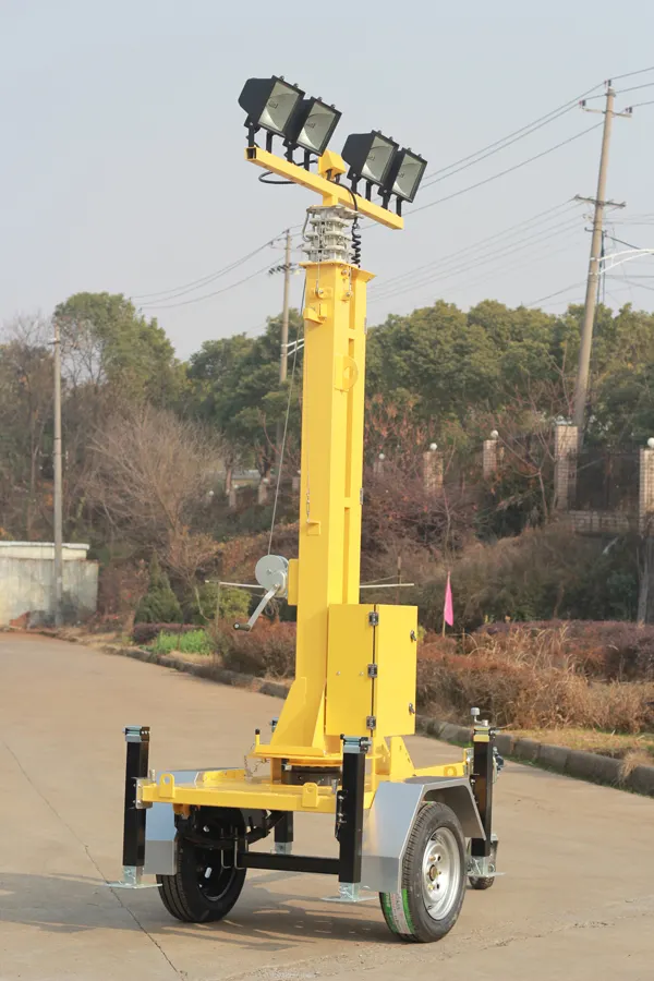 Trolley Light Tower Professional Light Portable Light Tower with Telescopic Retractable Mast