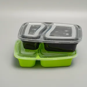 Scatole per il pranzo riutilizzabili in plastica pp con Base nera contenitori per alimenti Bento 1250ml contenitori per la preparazione dei pasti a 1 scomparto singolo con coperchi