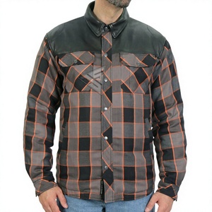 เสื้อเชิ้ตอะรามิดสำหรับผู้ชาย ป้องกันลมสำหรับขี่มอเตอร์ไซค์ ไซส์ใหญ่ ระบายอากาศได้ดี บุซับในอย่างดี เหมาะสำหรับการขี่ทัวร์ริ่ง ผ้าฟลานเนล ปรับแต่งได้ทุกแบบ - Product Image 1