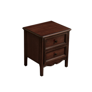 French Style Solid Wood Nightstand With Drawer And <b>Shelf</b> Mahogany Classic Bedroom Storage Furniture - Product Image 5