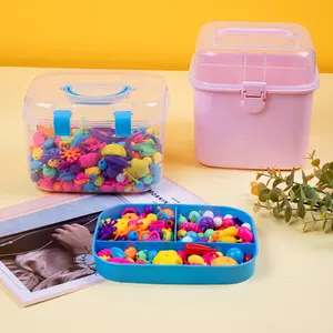 Giocattoli di plastica per bambini di alta qualità 520 pezzi varietà di collane Creative giocattoli educativi perline di plastica Pop per bambini