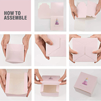 Caja de Regalo Navideña Personalizada con Etiqueta Privada, Impermeable, de Alta Gama, Reciclable, Color Rosa, Vacía, Tipo Caja Sorpresa