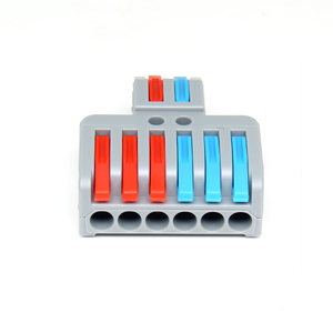 빠른 배선 연결기 범용 배선 케이블 연결기 푸시인 전선 단자 블록 배선 연결 <span class=keywords><strong>2</strong></span>입력 6출력 컬러 레버 - Product Image 4