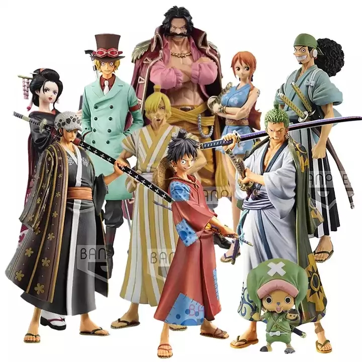 One Pieces Figure Kimono DXF Luffy Law Zoro Chopper Sanji Nami Usopp Shanks Anime Figure PVC