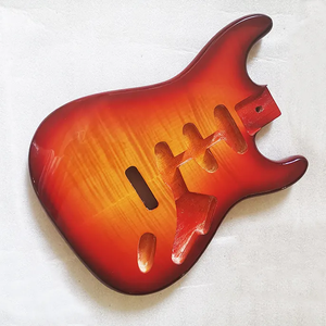 Cuerpo de Guitarra Eléctrica ST DIY con Acabado Brillante, Tapa de Arce Flameado <span class=keywords><strong>Sunburst</strong></span> y Cuerpo de Tilo para Construcción de Guitarras - Product Image 5