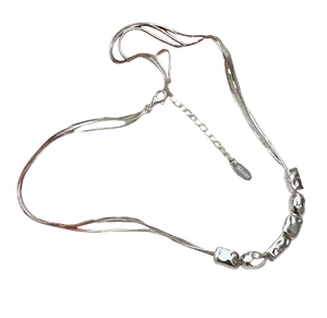 Collier de mode de style coréen en argent sterling S925 avec chaîne de clavicule lourde Texture de conception de niche - Product Image 5