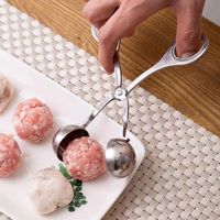 Alat Pembuat Bakso Klip Pembentuk Bakso Isi Anti Lengket untuk Pemula Sendok Masak Stainless Steel