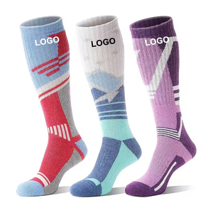 Factory Direct Custom Designed <b>Winter</b> Ski <b>Socks</b> – Tall Merino <b>Thick</b> Long Crew Tube Anti-Slip Knitted High Bottom Cuff Unisex - Product Image 1