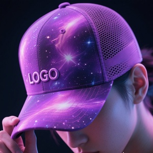 Galaxy Printing Embroidery LOGO Soft <b>Top</b> 5-panel Sporty Baseball Cap Black Cotton Sweat Wicking Sports Customized - Product Image 1