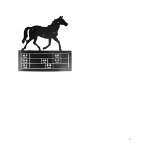 צלחת שם מובלט סוס אלומיניום ייחודי עם לוגו