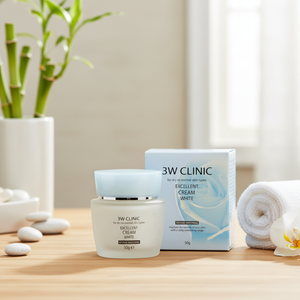 Cosmétique coréenne 3W CLINIC Excellent White Cream Crème éclaircissante blanchissante anti-âge hydratante à l'extrait de bambou pour le visage - Product Image 3