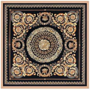 Grosir Syal Persegi Sutra Cetak Kuda Mewah 90Cm Syal Sutra Persegi Lembut untuk Wanita - Product Image 3