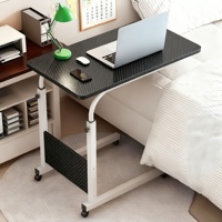 Bureau mobile réglable pour la maison - Poste de travail pour ordinateur portable sur roulettes avec roues verrouillables, table de chevet, table de salon, structure métallique Z-01