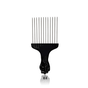 Pettine Afro Lungo in Metallo Nero per Salone, Strumento Professionale per Capelli Afro, Pettine per Olio e Styling per Uomini e Donne - Product Image 5