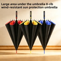 Parapluie de golf pour homme en fibre intégrale, renforcé, épaissi, entièrement automatique, à long manche, double usage, protection UV, coupe-vent